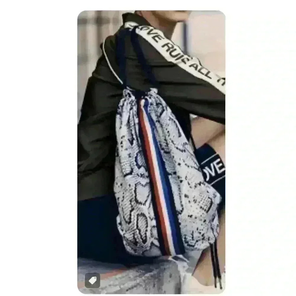 Pam & Gela - Snake Print Drawstring Bag